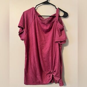 Women's Pink Knot-Front Top